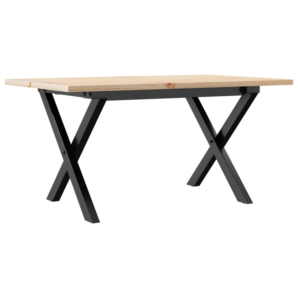 Table basse cadre en X 80x50x40 cm bois de pin massif et acier Tables basses vidaXL