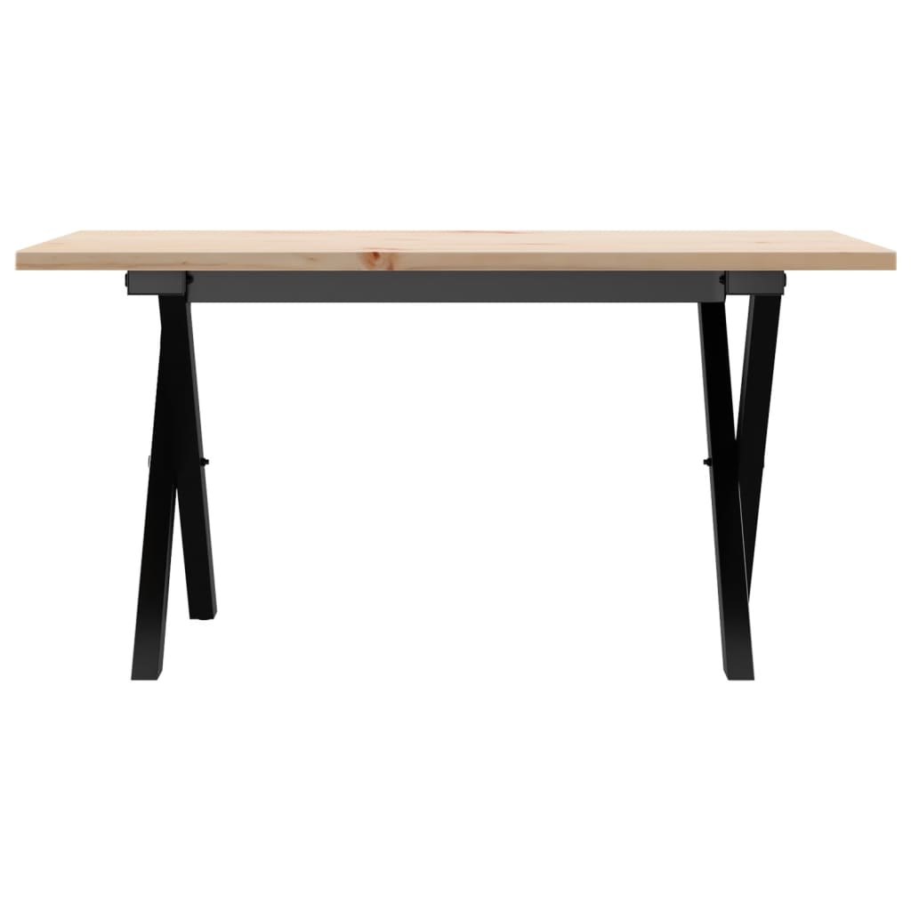 Table basse cadre en X 80x50x40 cm bois de pin massif et acier Tables basses vidaXL