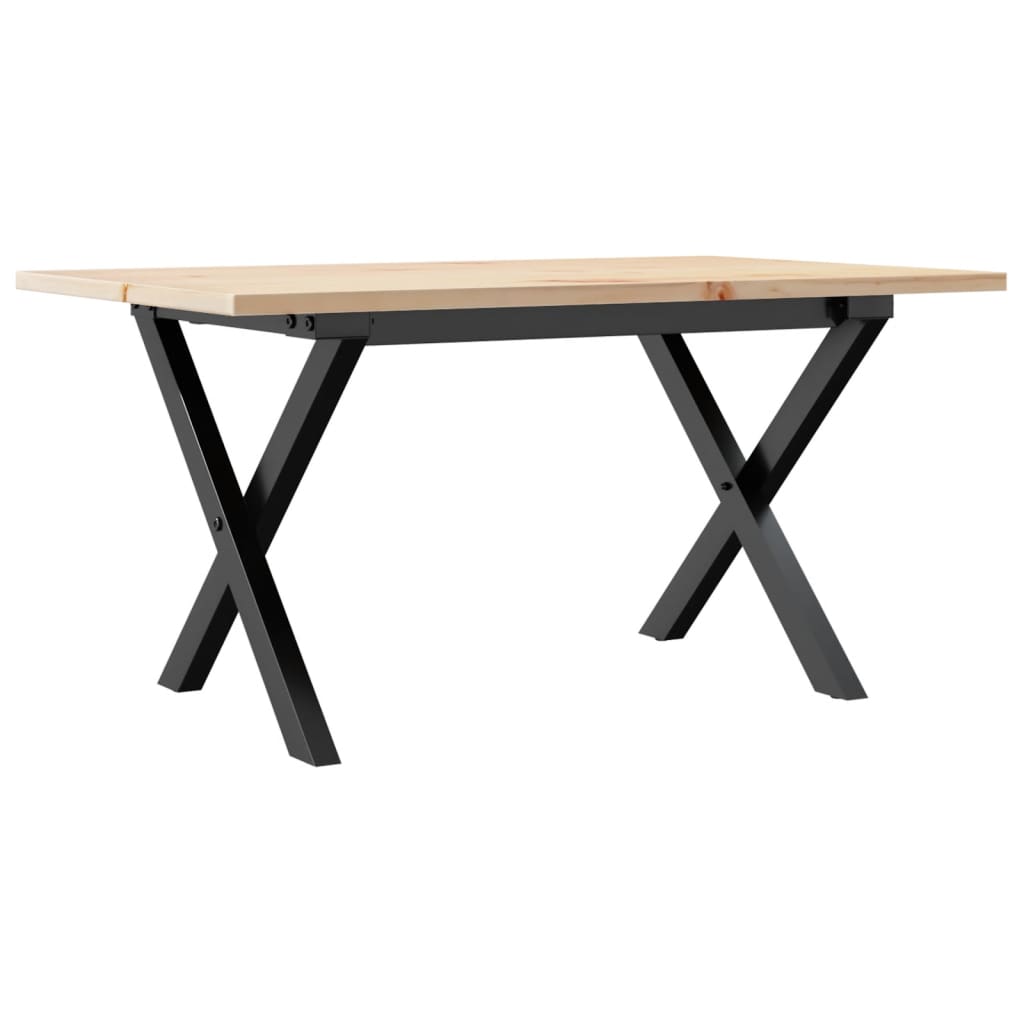 Table basse cadre en X 80x50x40 cm bois de pin massif et acier Tables basses vidaXL