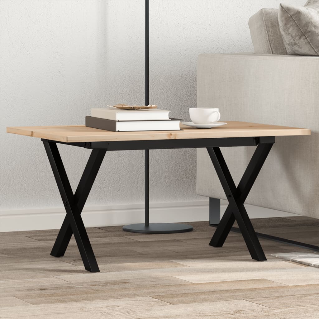 Table basse cadre en X 80x50x40 cm bois de pin massif et acier Tables basses vidaXL