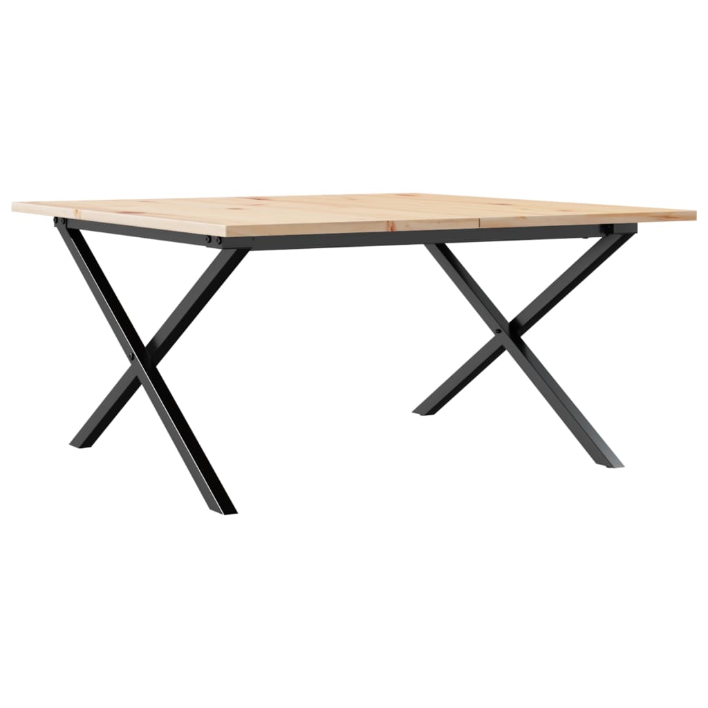 Table basse cadre en X 80x80x45 cm bois de pin massif et acier Tables basses vidaXL