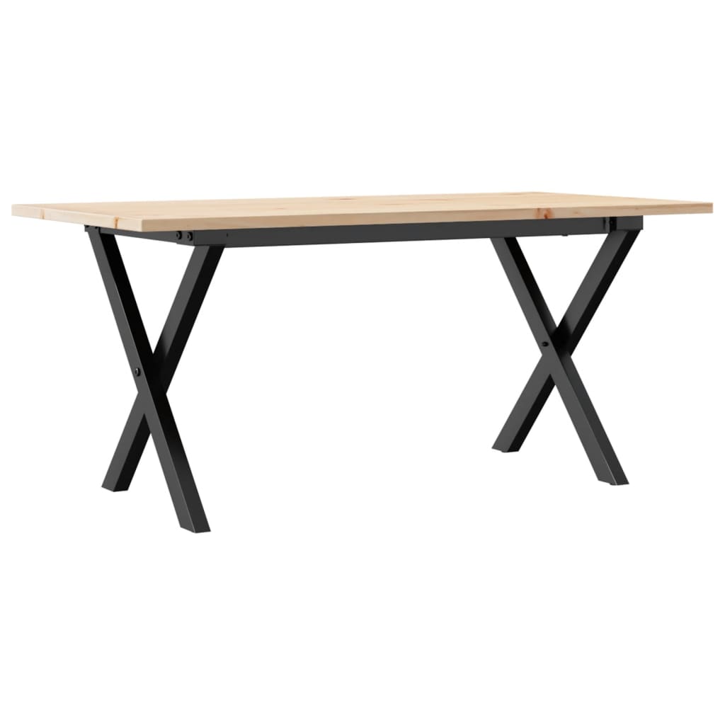 Table basse cadre en X 90x40x45 cm bois de pin massif et fonte Tables basses vidaXL