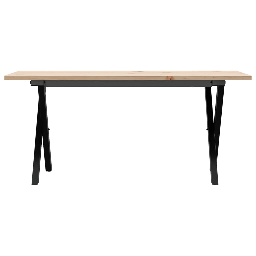 Table basse cadre en X 90x40x45 cm bois de pin massif et fonte Tables basses vidaXL