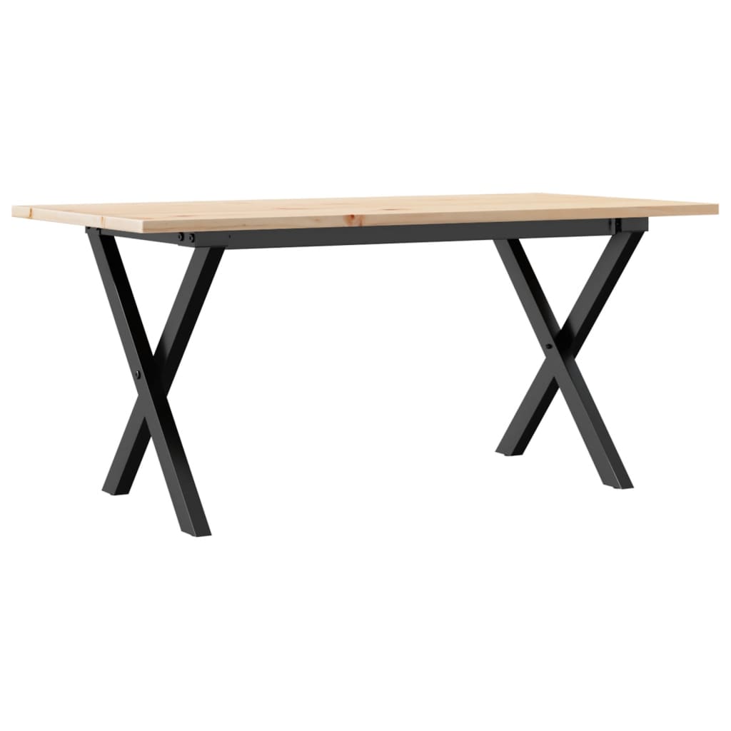 Table basse cadre en X 90x40x45 cm bois de pin massif et fonte Tables basses vidaXL