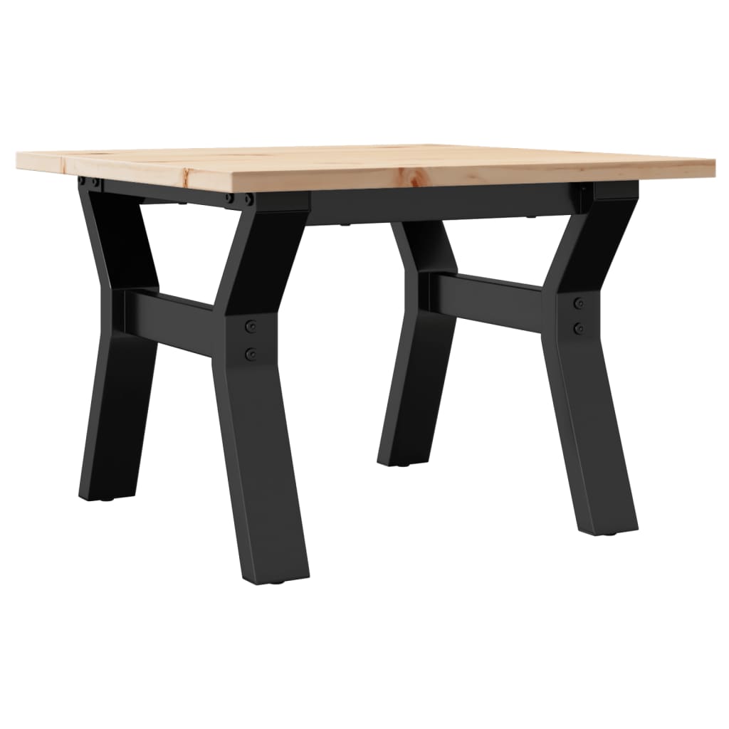 Table basse cadre en Y 50x50x35 cm bois de pin massif et acier Tables basses vidaXL