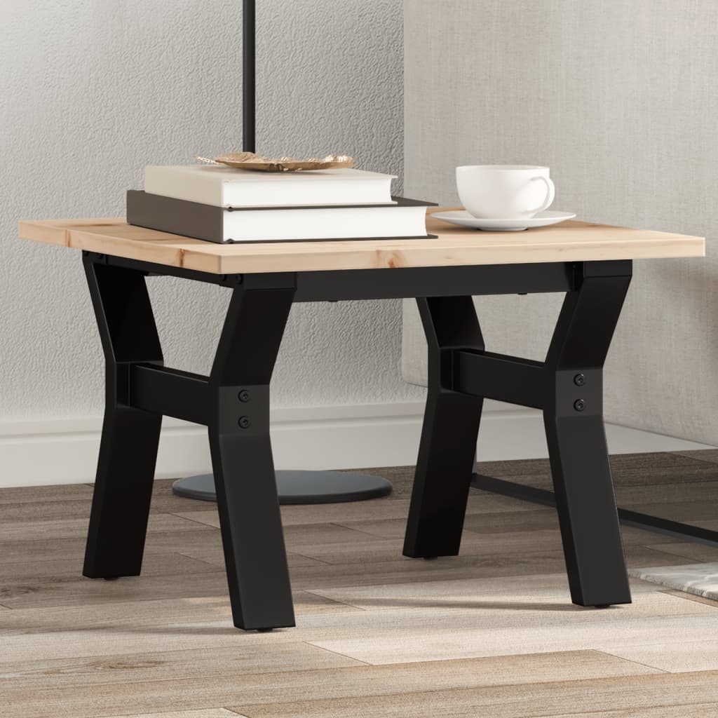 Table basse cadre en Y 50x50x35 cm bois de pin massif et acier Tables basses vidaXL