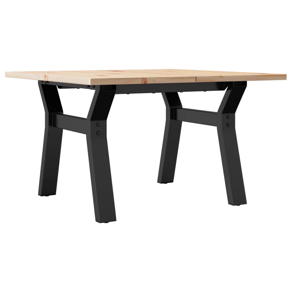 Table basse cadre en Y 70x70x40 cm bois de pin massif et acier Tables basses vidaXL