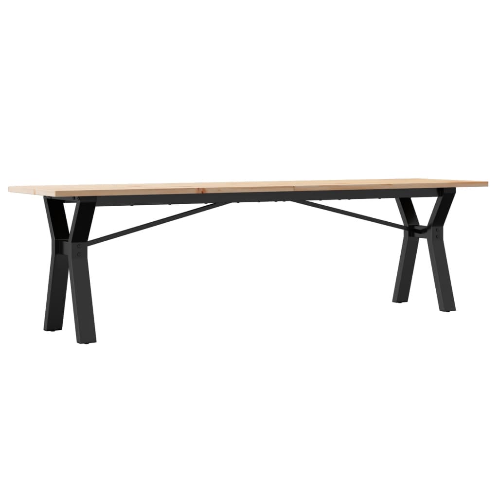 Table basse cadre en Y 160x40x45 cm bois de pin massif et acier Tables basses vidaXL