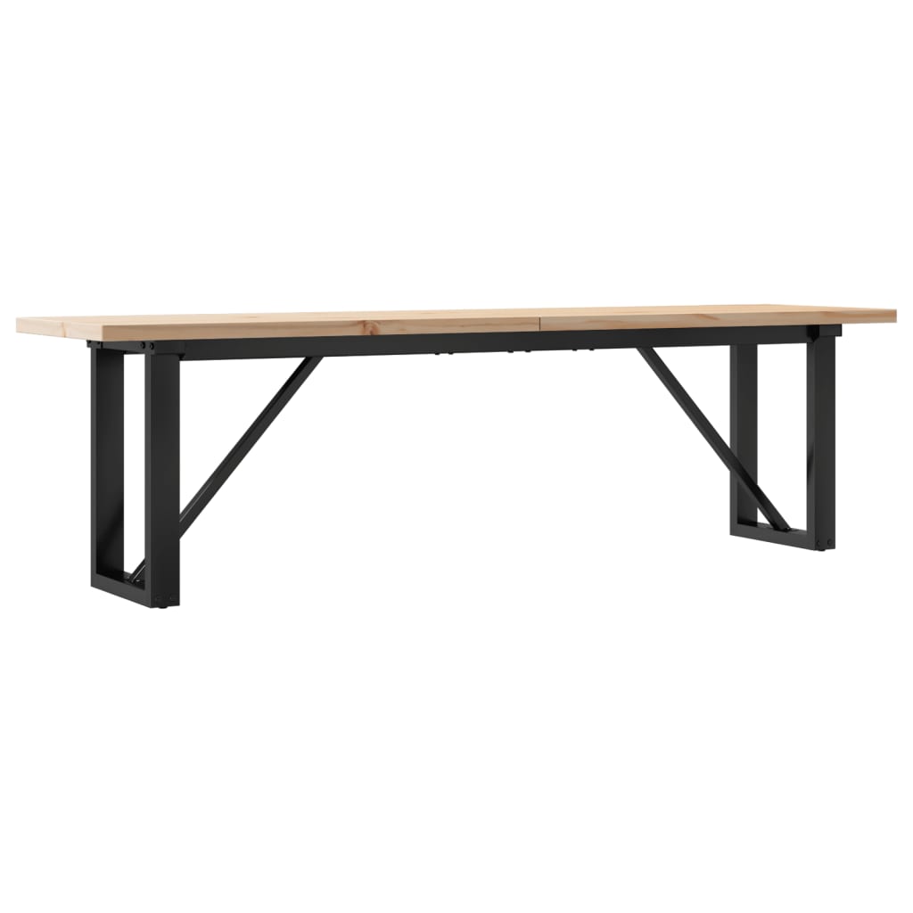 Table basse cadre en O 160x40x45,5 cm bois de pin massif acier Tables basses vidaXL