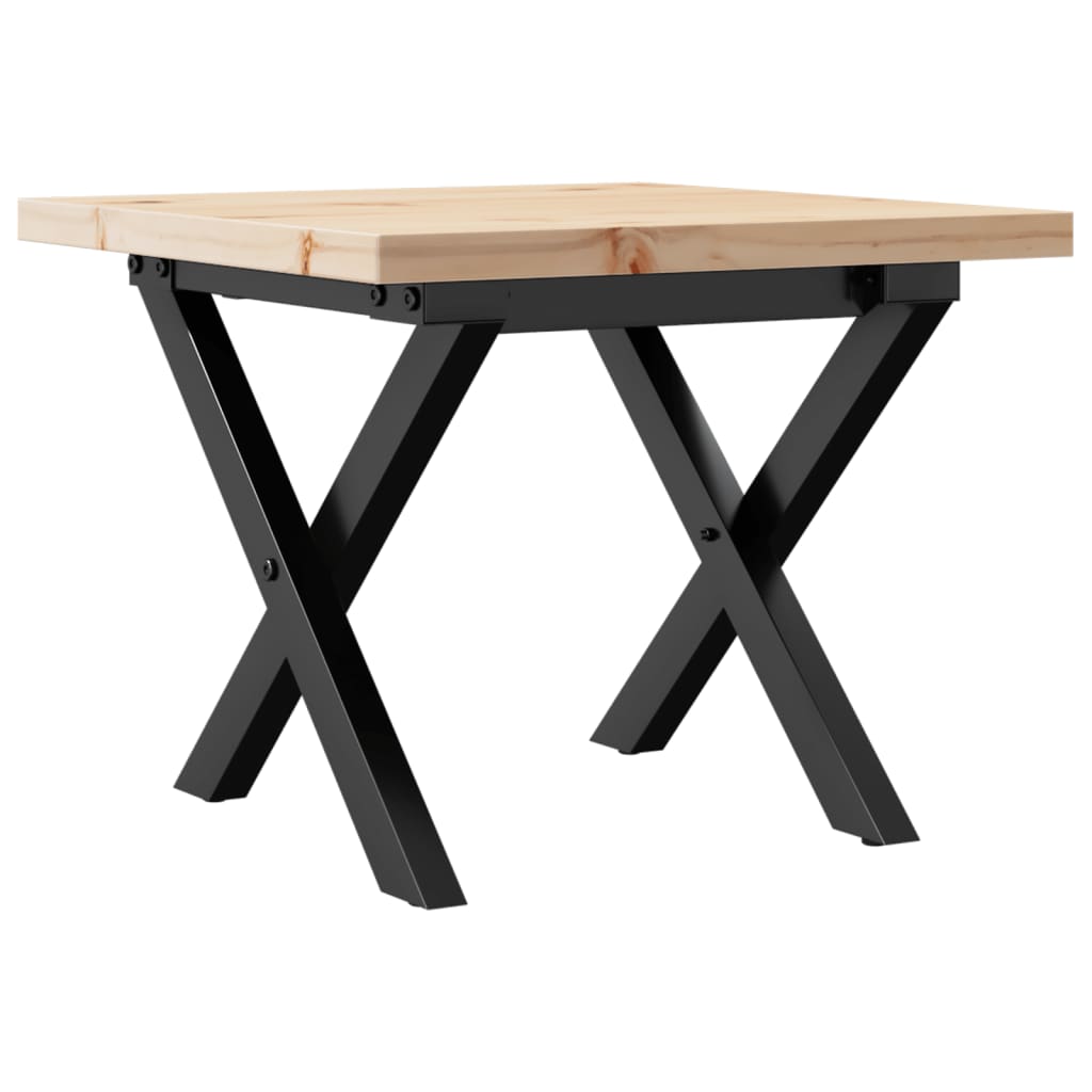 Table basse cadre en X 50x50x35,5cm bois de pin massif et acier Tables basses vidaXL