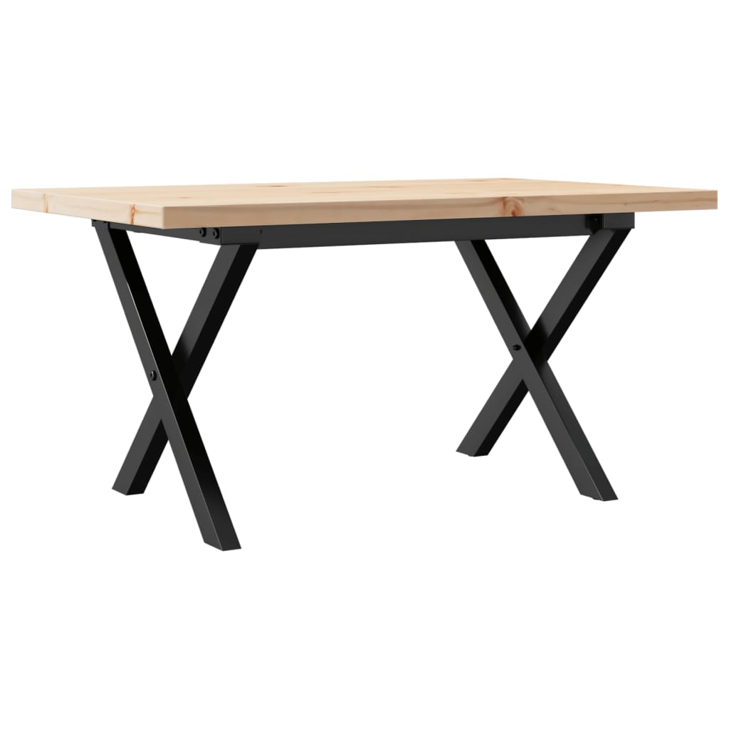 Table basse cadre en X 80x50x40,5cm bois de pin massif et acier Tables basses vidaXL