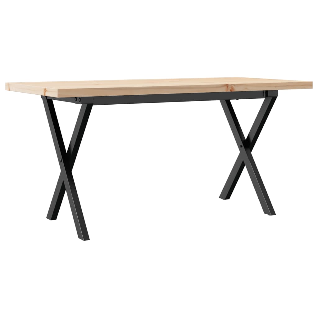 Table basse cadre en X 90x40x45,5cm bois de pin massif et fonte Tables basses vidaXL