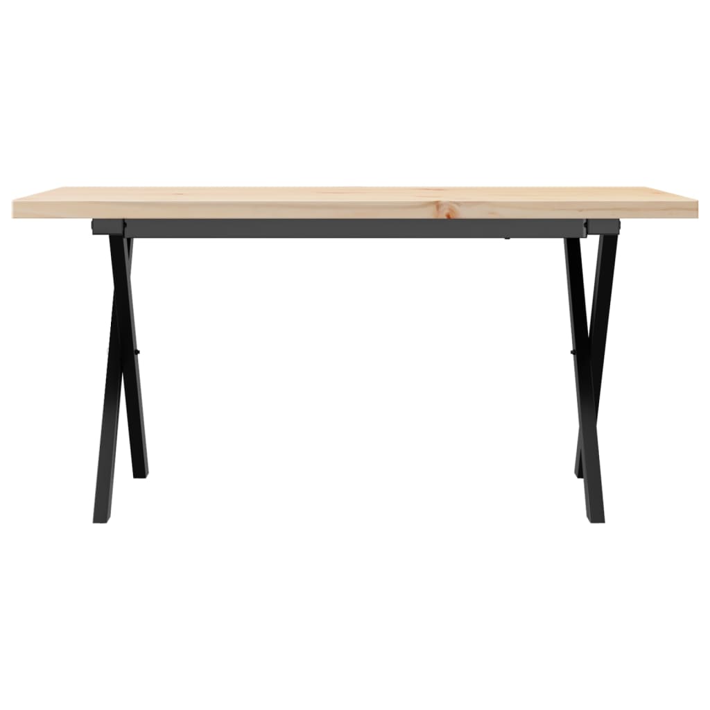 Table basse cadre en X 90x40x45,5cm bois de pin massif et fonte Tables basses vidaXL