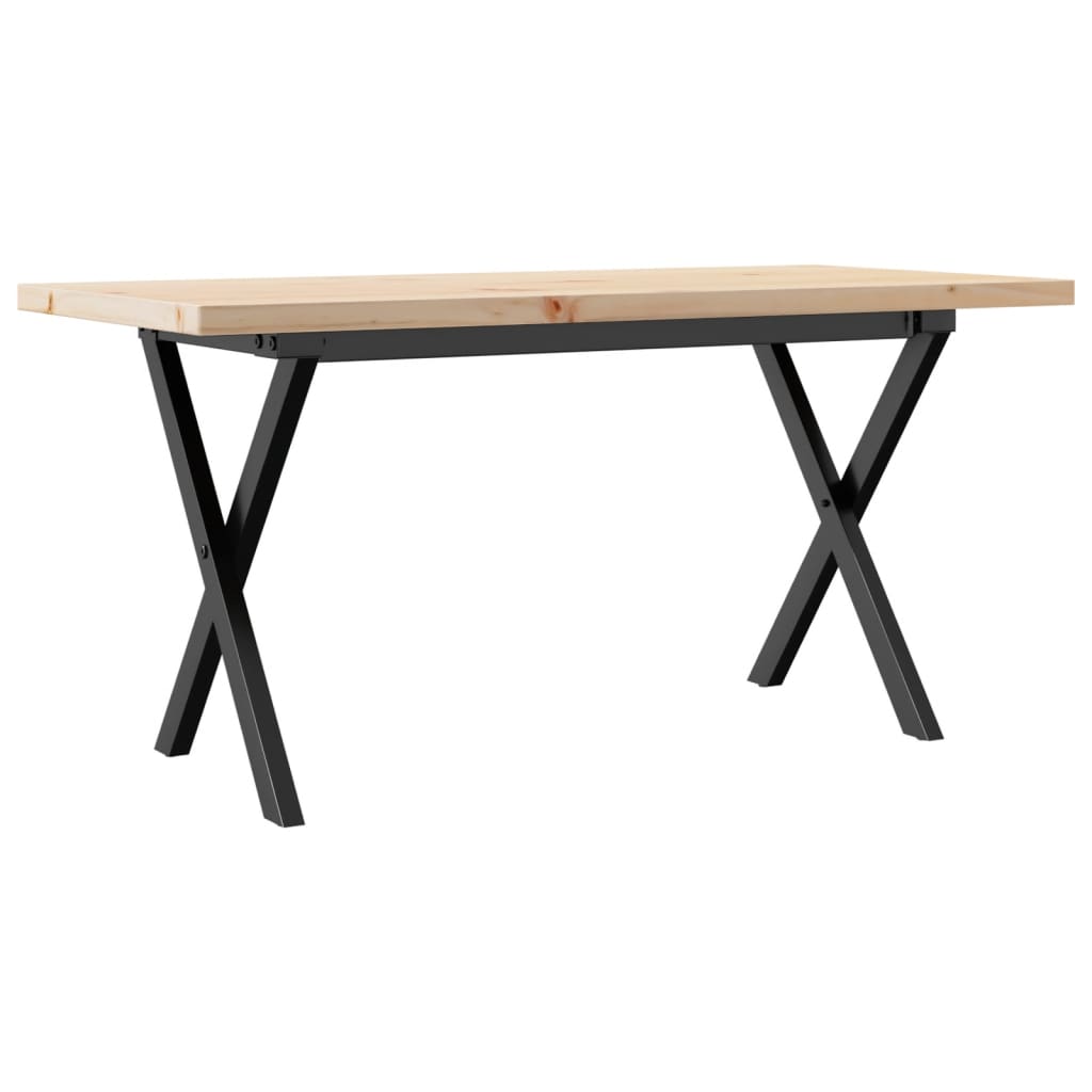 Table basse cadre en X 90x40x45,5cm bois de pin massif et fonte Tables basses vidaXL