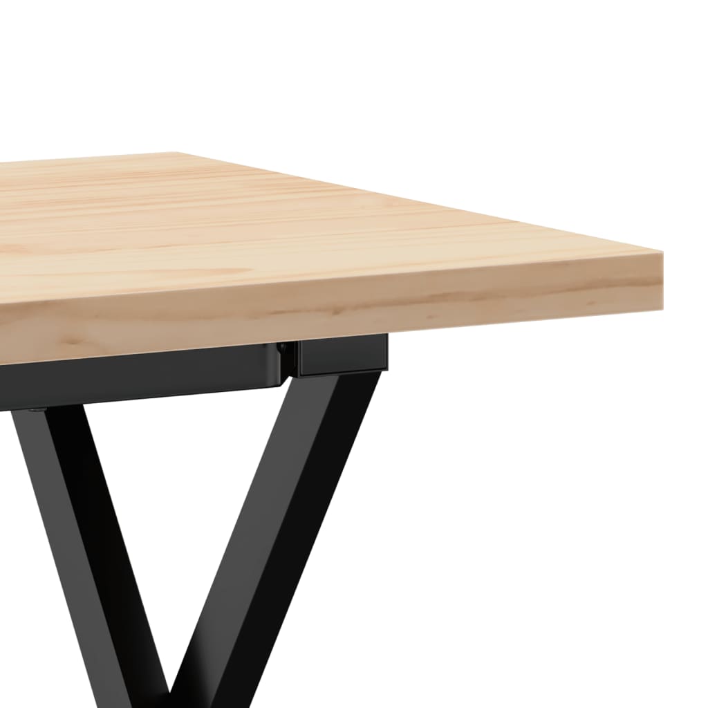 Table basse cadre en X 90x40x45,5cm bois de pin massif et fonte Tables basses vidaXL