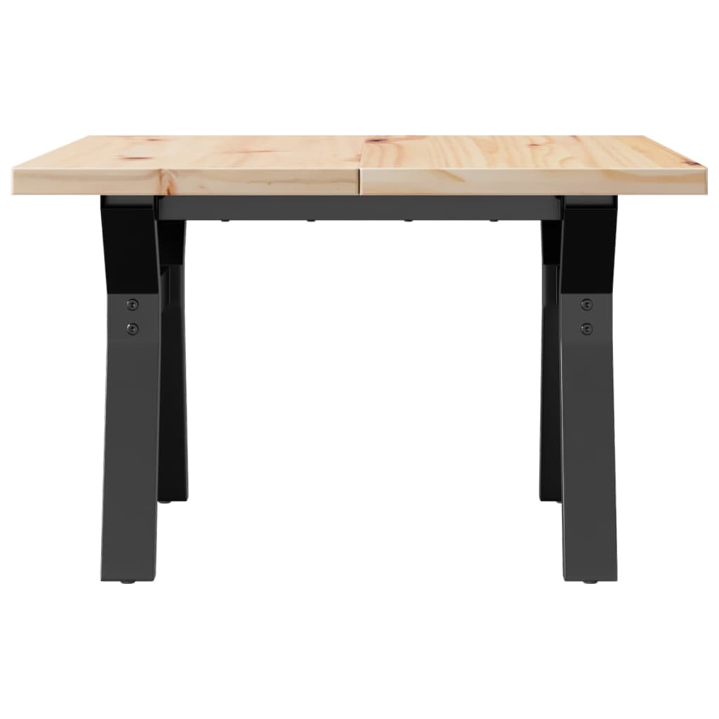 Table basse cadre en Y 60x60x40,5cm bois de pin massif et acier Tables basses vidaXL