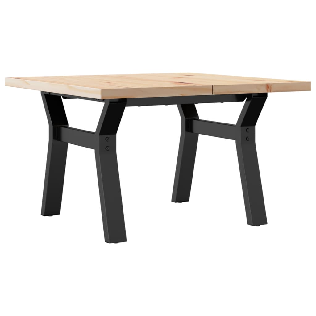 Table basse cadre en Y 60x60x40,5cm bois de pin massif et acier Tables basses vidaXL