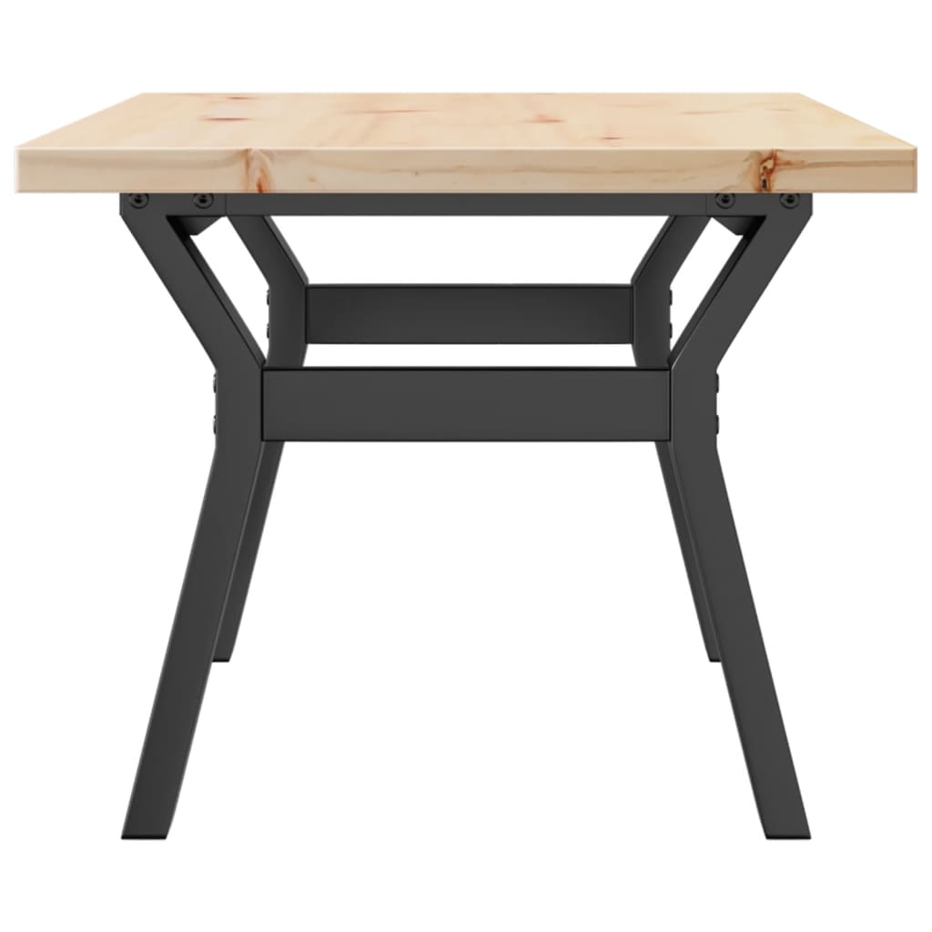 Table basse cadre en Y 80x50x40,5cm bois de pin massif et acier Tables basses vidaXL