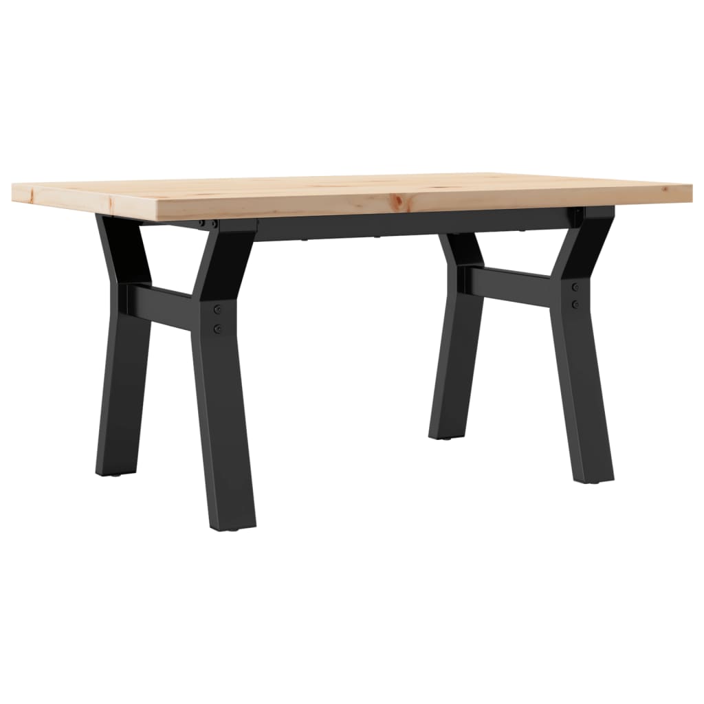 Table basse cadre en Y 80x50x40,5cm bois de pin massif et acier Tables basses vidaXL