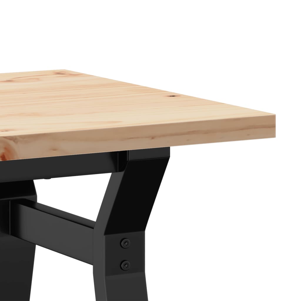 Table basse cadre en Y 80x50x40,5cm bois de pin massif et acier Tables basses vidaXL