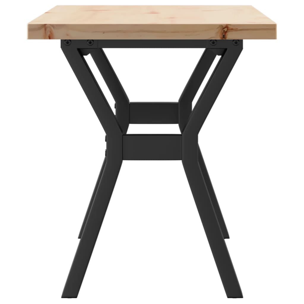 Table basse cadre en Y 90x40x45,5cm bois de pin massif et acier Tables basses vidaXL