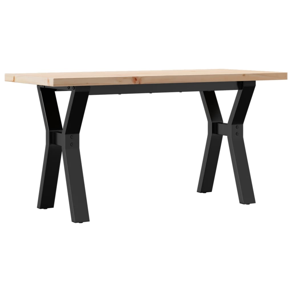 Table basse cadre en Y 90x40x45,5cm bois de pin massif et acier Tables basses vidaXL