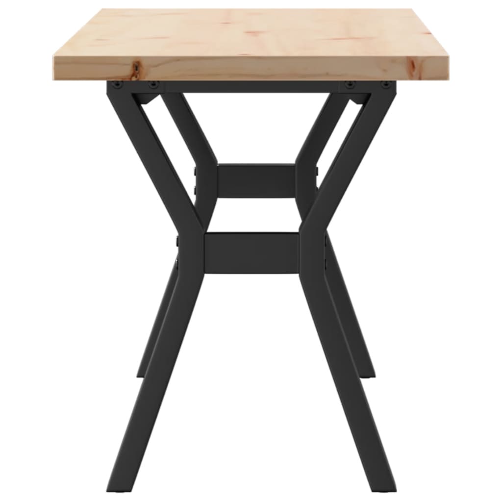 Table basse cadre en Y 110x40x45,5 cm bois de pin massif acier Tables basses vidaXL