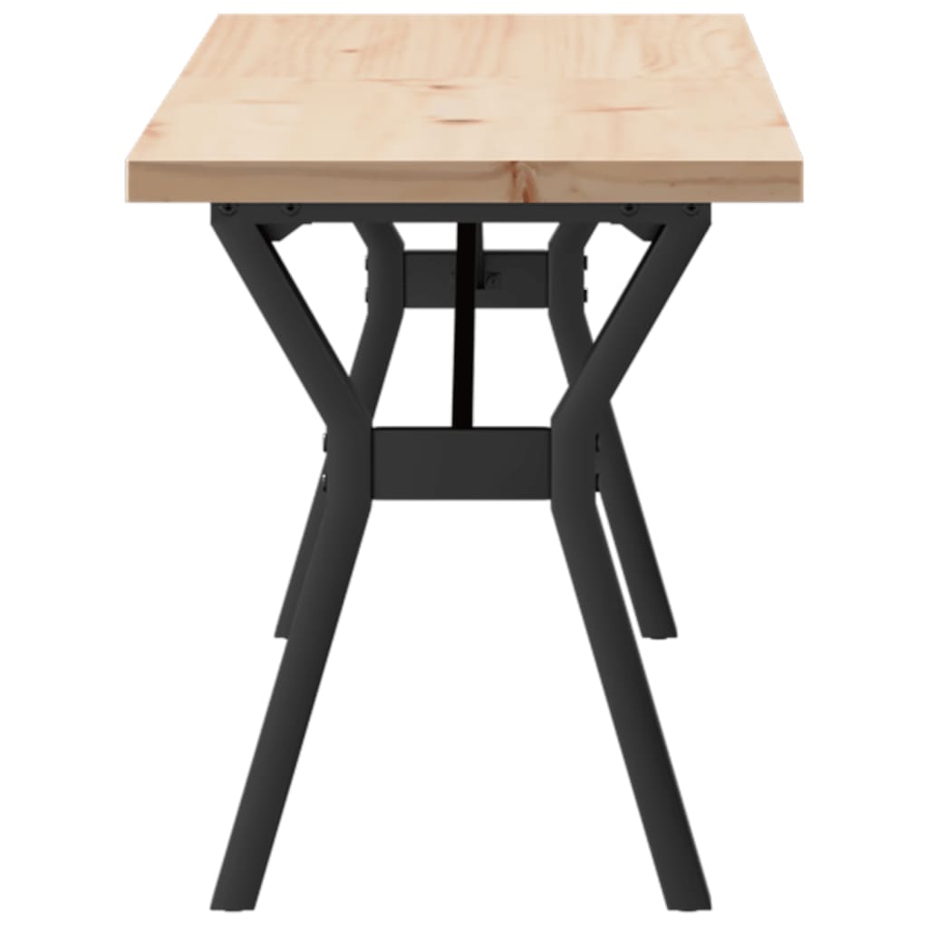 Table basse cadre en Y 160x40x45,5 cm bois de pin massif acier Tables basses vidaXL