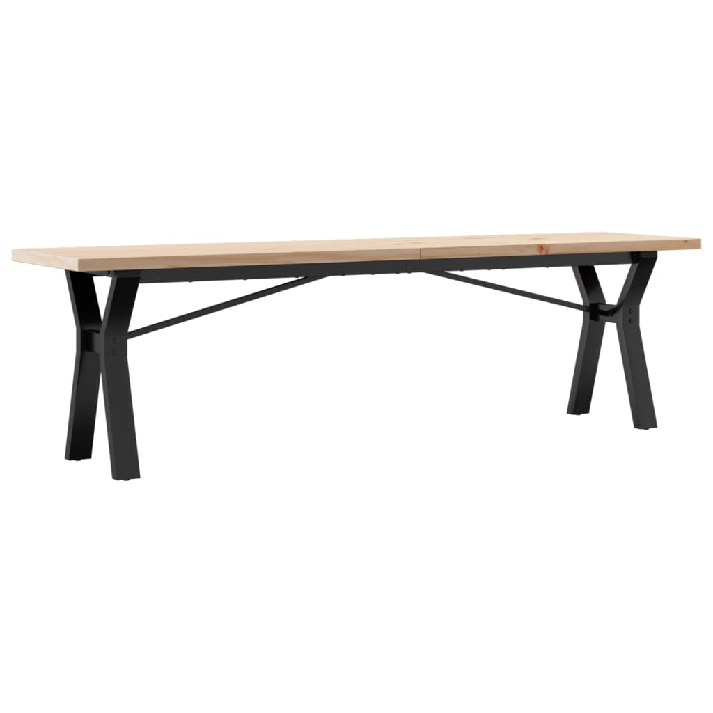 Table basse cadre en Y 160x40x45,5 cm bois de pin massif acier Tables basses vidaXL