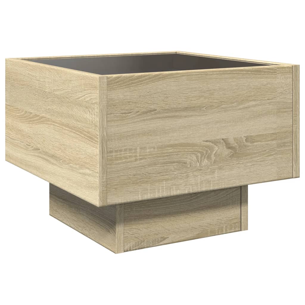 Table d'appoint et LED chêne sonoma 40x40x30 cm bois ingénierie Tables basses vidaXL   