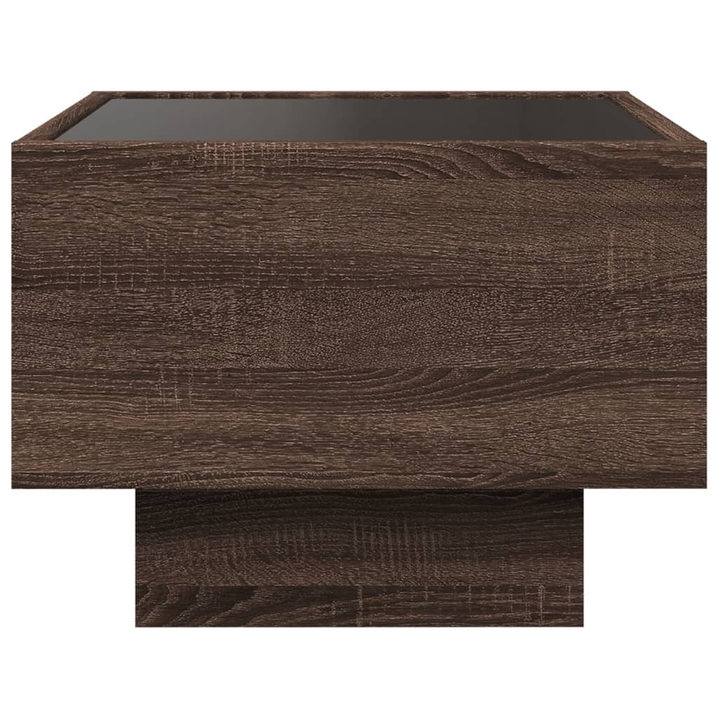 Table d'appoint et LED chêne marron 40x40x30 cm bois ingénierie Tables basses vidaXL   