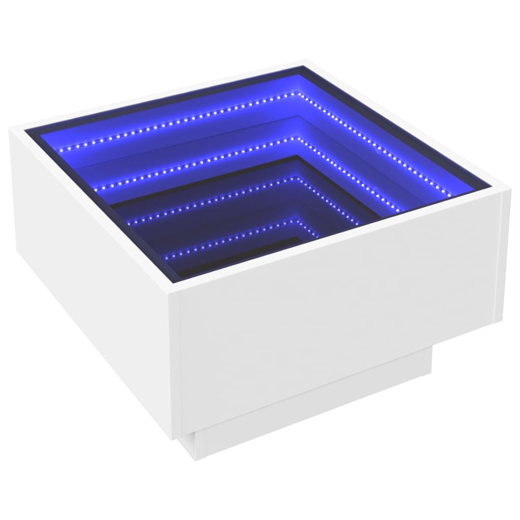 Table basse avec LED blanc 50x50x30 cm bois d'ingénierie Tables basses vidaXL   