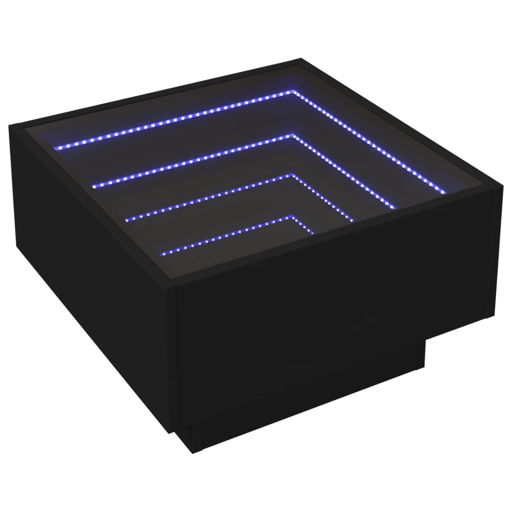 Table basse avec LED noir 50x50x30 cm bois d'ingénierie Tables basses vidaXL   