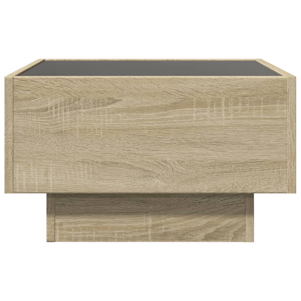 Table basse avec LED chêne sonoma 50x50x30 cm bois d'ingénierie Tables basses vidaXL   