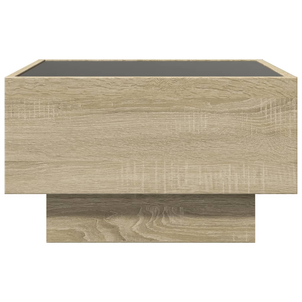 Table basse avec LED chêne sonoma 50x50x30 cm bois d'ingénierie Tables basses vidaXL   