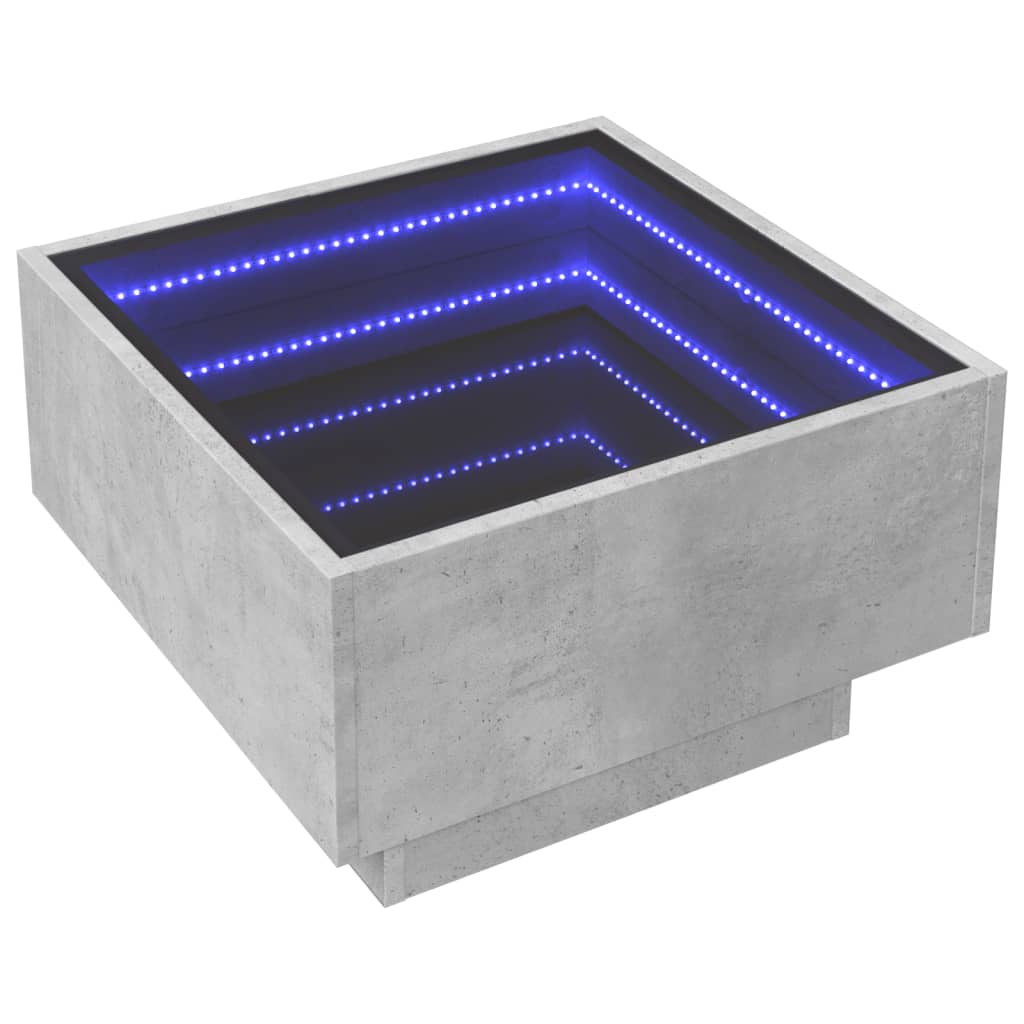 Table basse avec LED gris béton 50x50x30 cm bois d'ingénierie Tables basses vidaXL   