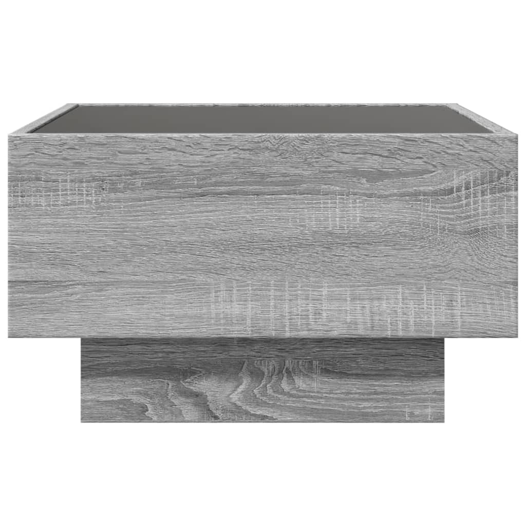 Table basse avec LED sonoma gris 50x50x30 cm bois d'ingénierie Tables basses vidaXL   