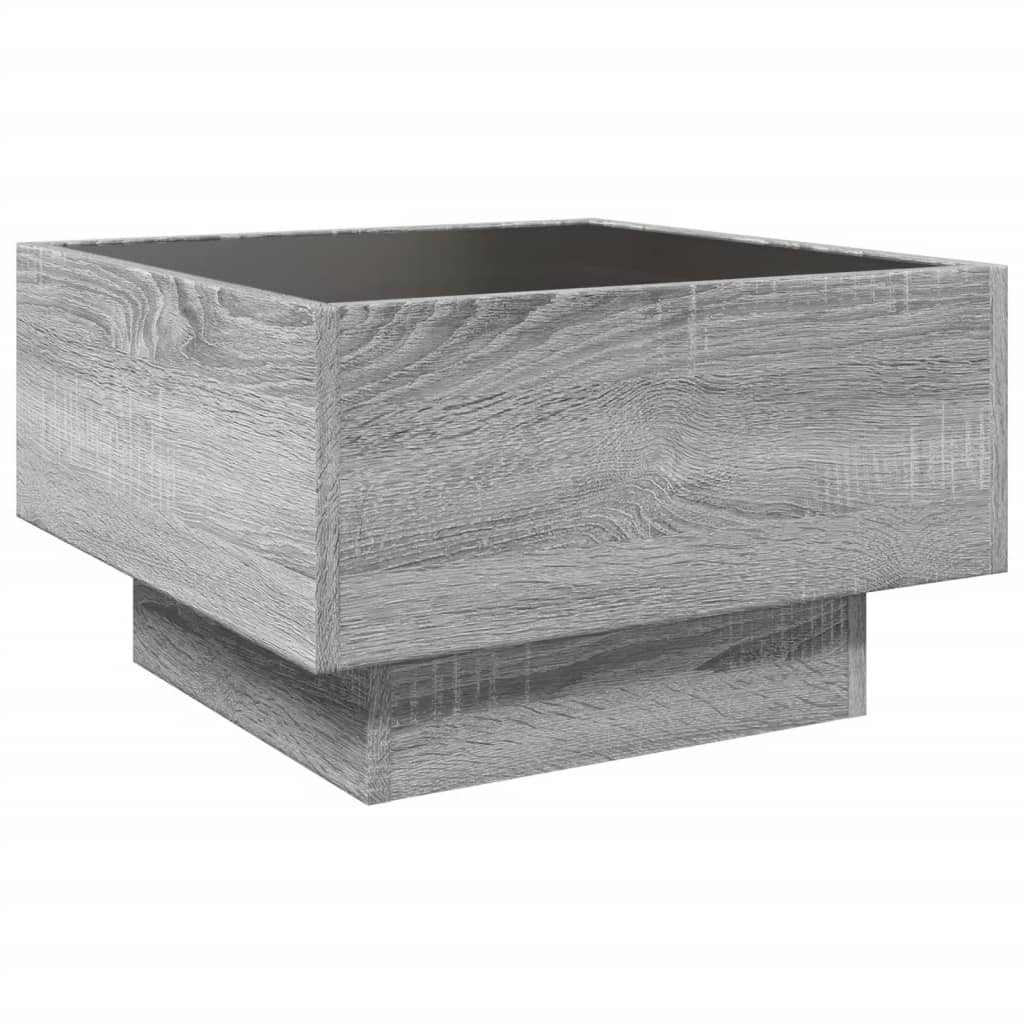 Table basse avec LED sonoma gris 50x50x30 cm bois d'ingénierie Tables basses vidaXL   