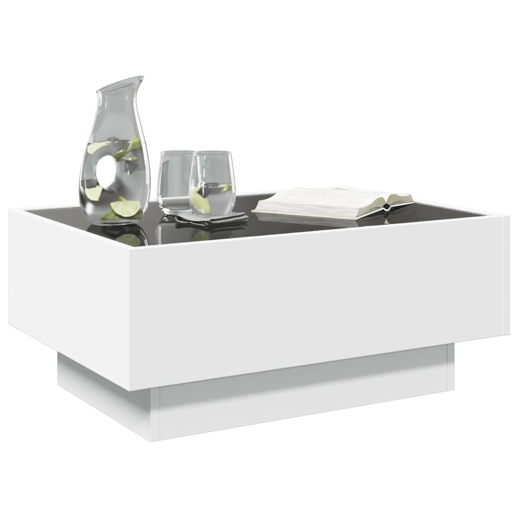 Table basse avec LED blanc 70x50x30 cm bois d'ingénierie Tables basses vidaXL   