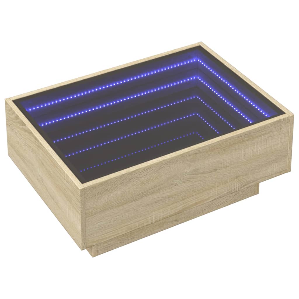 Table basse avec LED chêne sonoma 70x50x30 cm bois d'ingénierie Tables basses vidaXL   