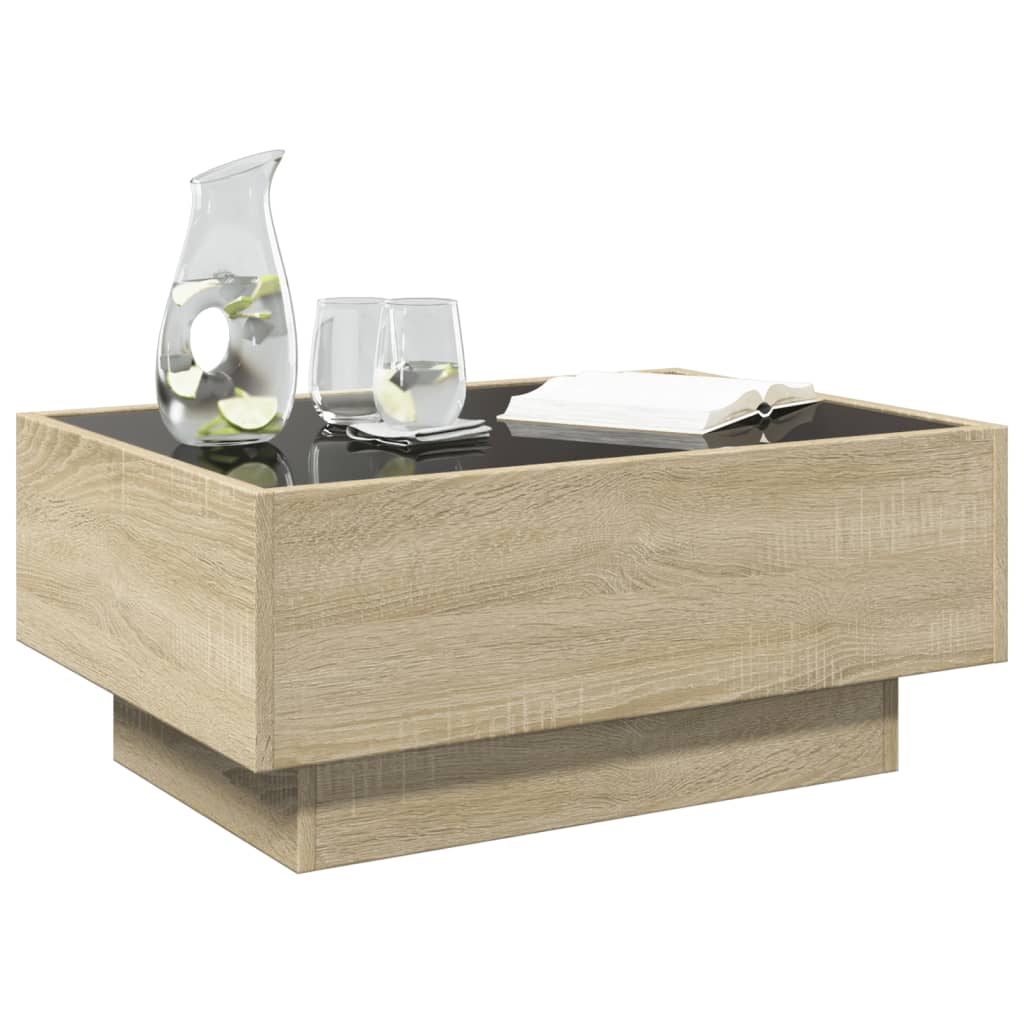 Table basse avec LED chêne sonoma 70x50x30 cm bois d'ingénierie Tables basses vidaXL   