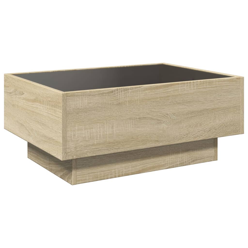 Table basse avec LED chêne sonoma 70x50x30 cm bois d'ingénierie Tables basses vidaXL   