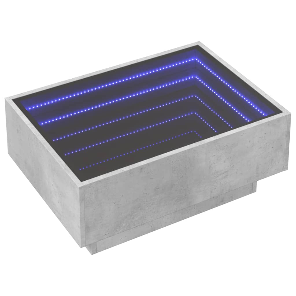 Table basse avec LED gris béton 70x50x30 cm bois d'ingénierie Tables basses vidaXL   