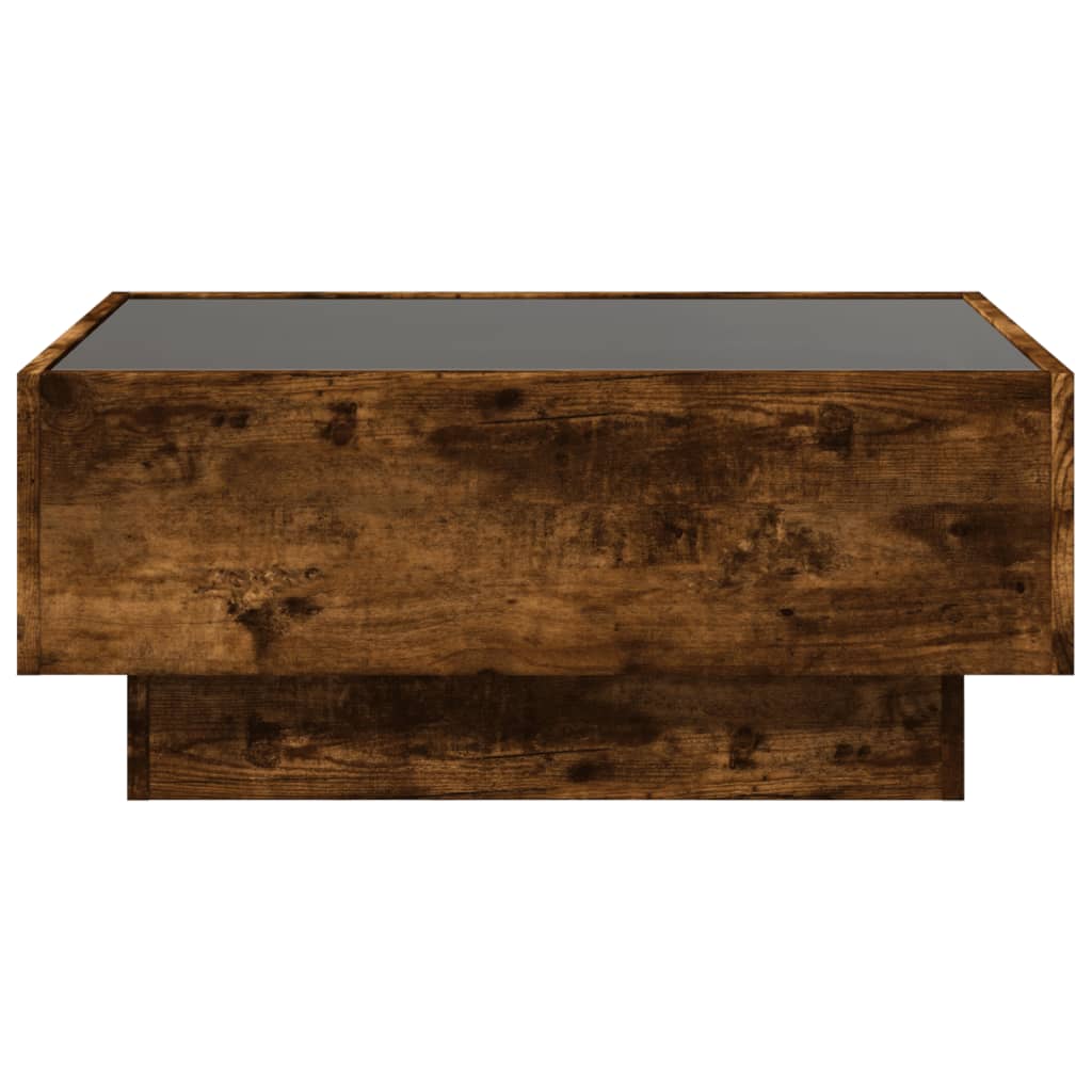 Table basse avec LED chêne fumé 70x50x30 cm bois d'ingénierie Tables basses vidaXL   