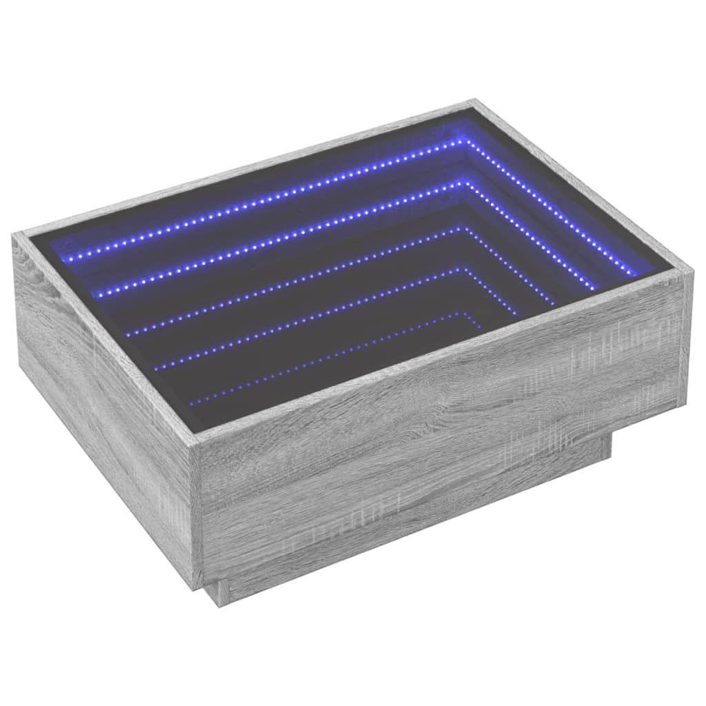 Table basse avec LED sonoma gris 70x50x30 cm bois d'ingénierie Tables basses vidaXL   