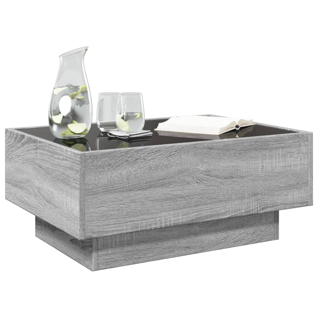 Table basse avec LED sonoma gris 70x50x30 cm bois d'ingénierie Tables basses vidaXL   