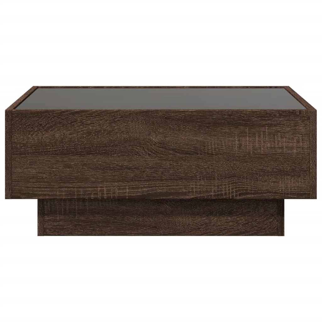 Table basse avec LED chêne marron 70x50x30 cm bois d'ingénierie Tables basses vidaXL   