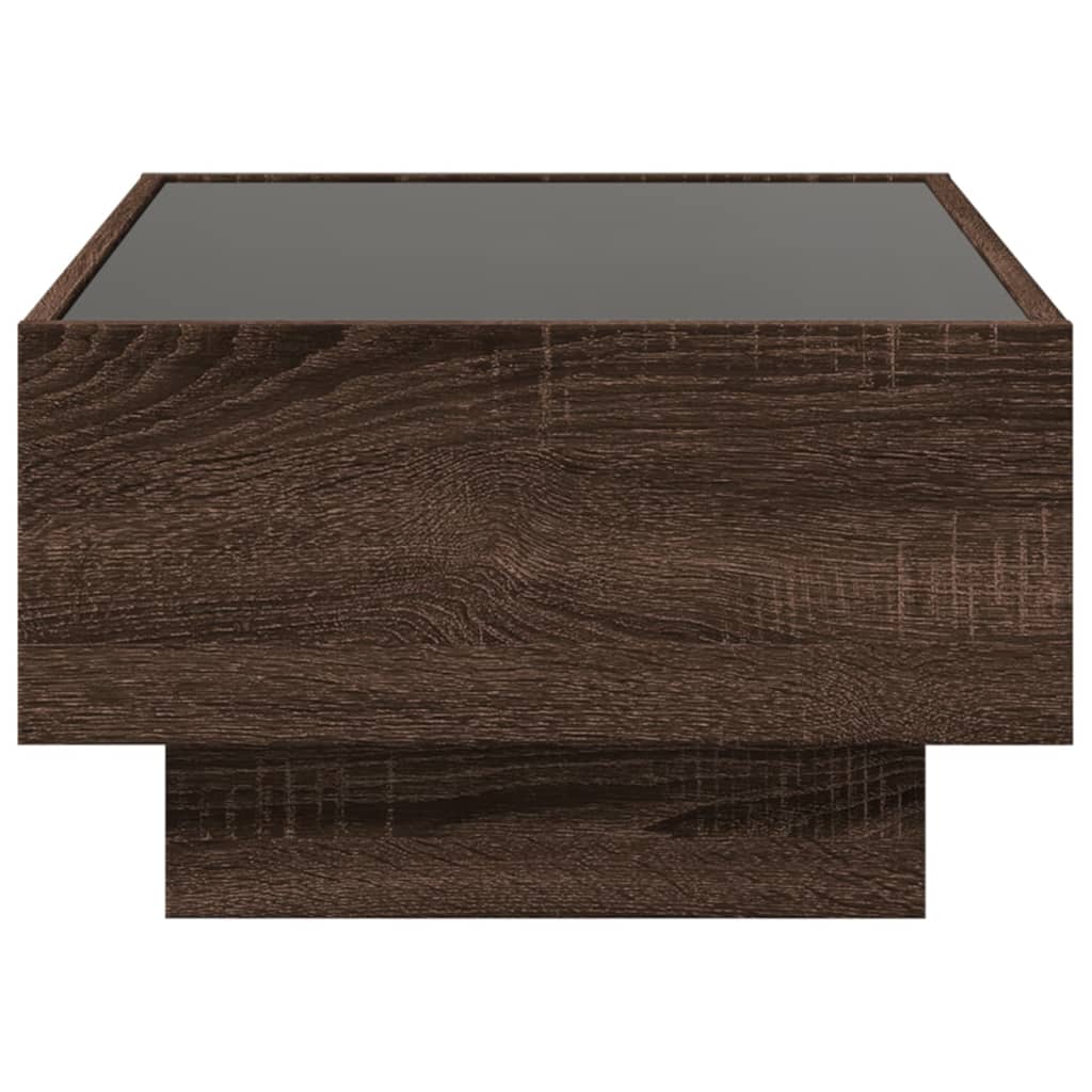 Table basse avec LED chêne marron 70x50x30 cm bois d'ingénierie Tables basses vidaXL   