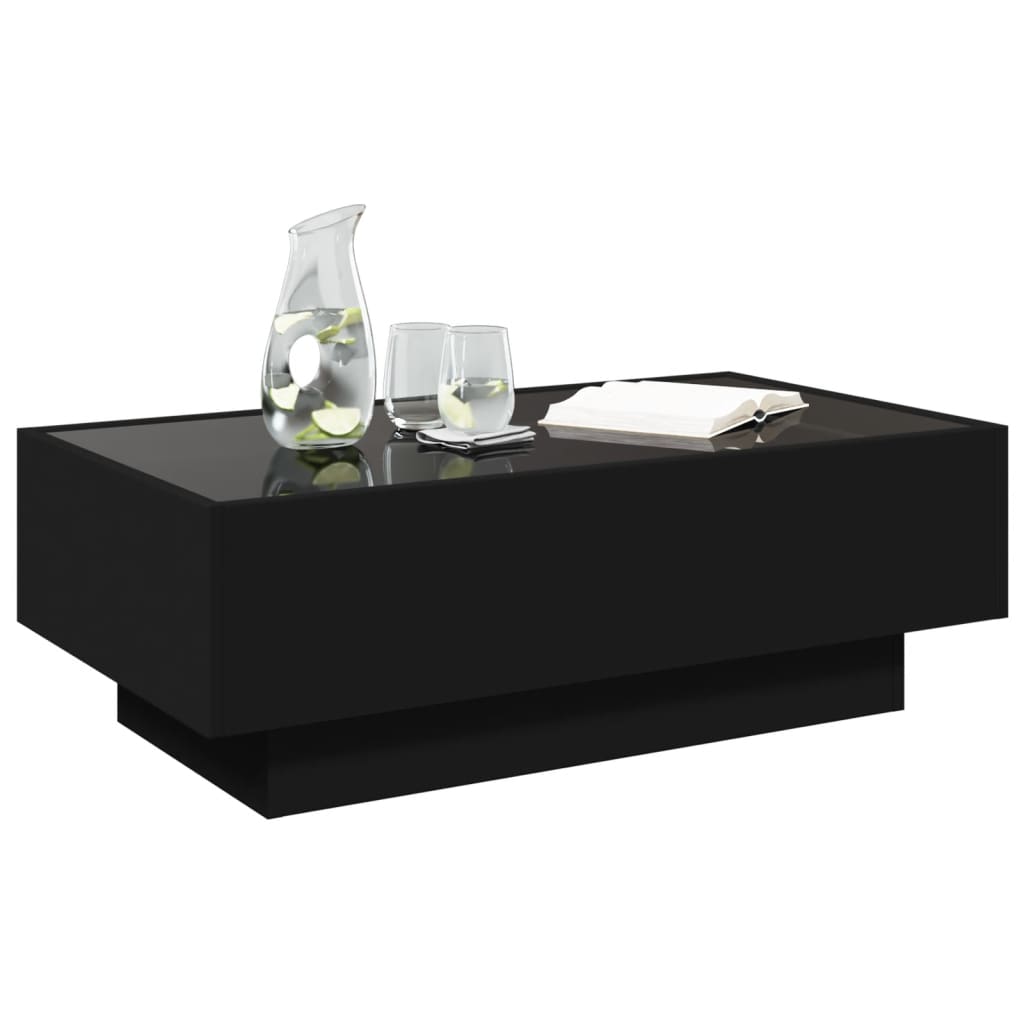 Table basse avec LED noir 90x50x30 cm bois d'ingénierie Tables basses vidaXL   