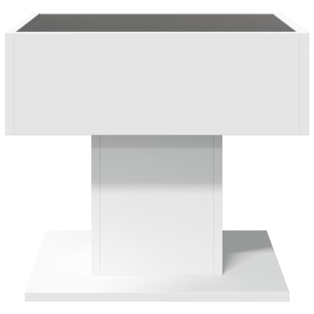 Table basse avec LED blanc 50x50x45 cm bois d'ingénierie Tables basses vidaXL   